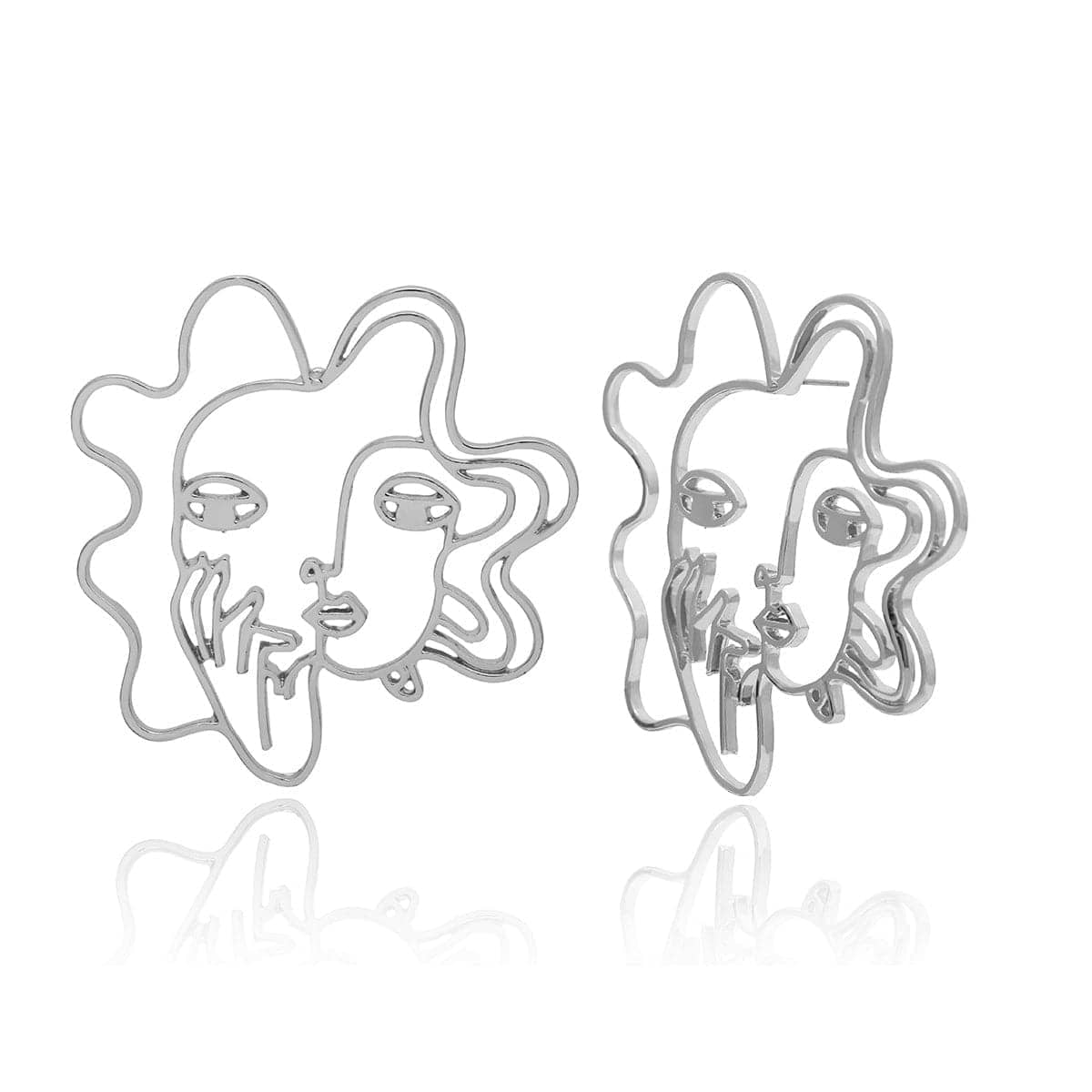 Silvertone Woman Filigree Drop Earrings