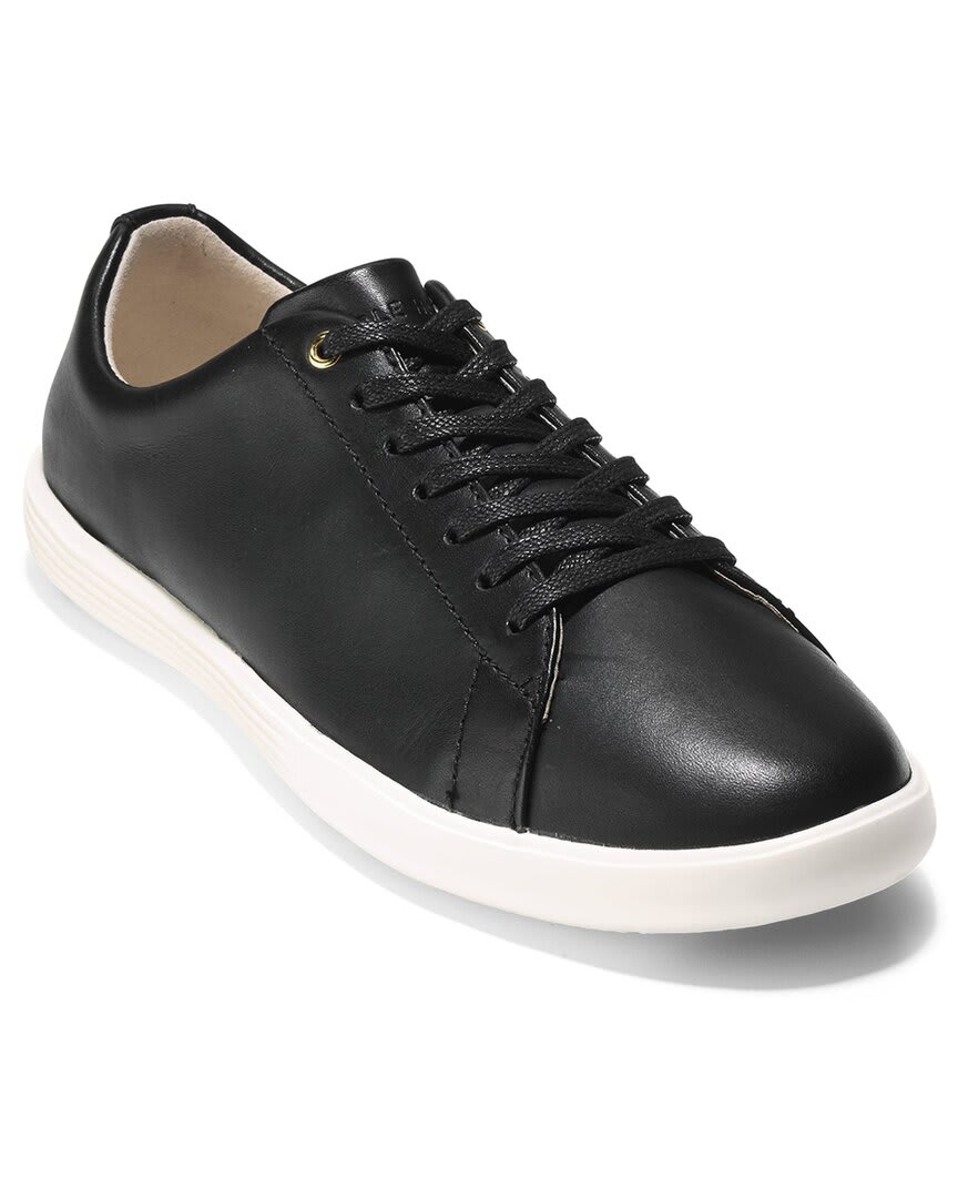 BLACK LEATHER/WHITE-