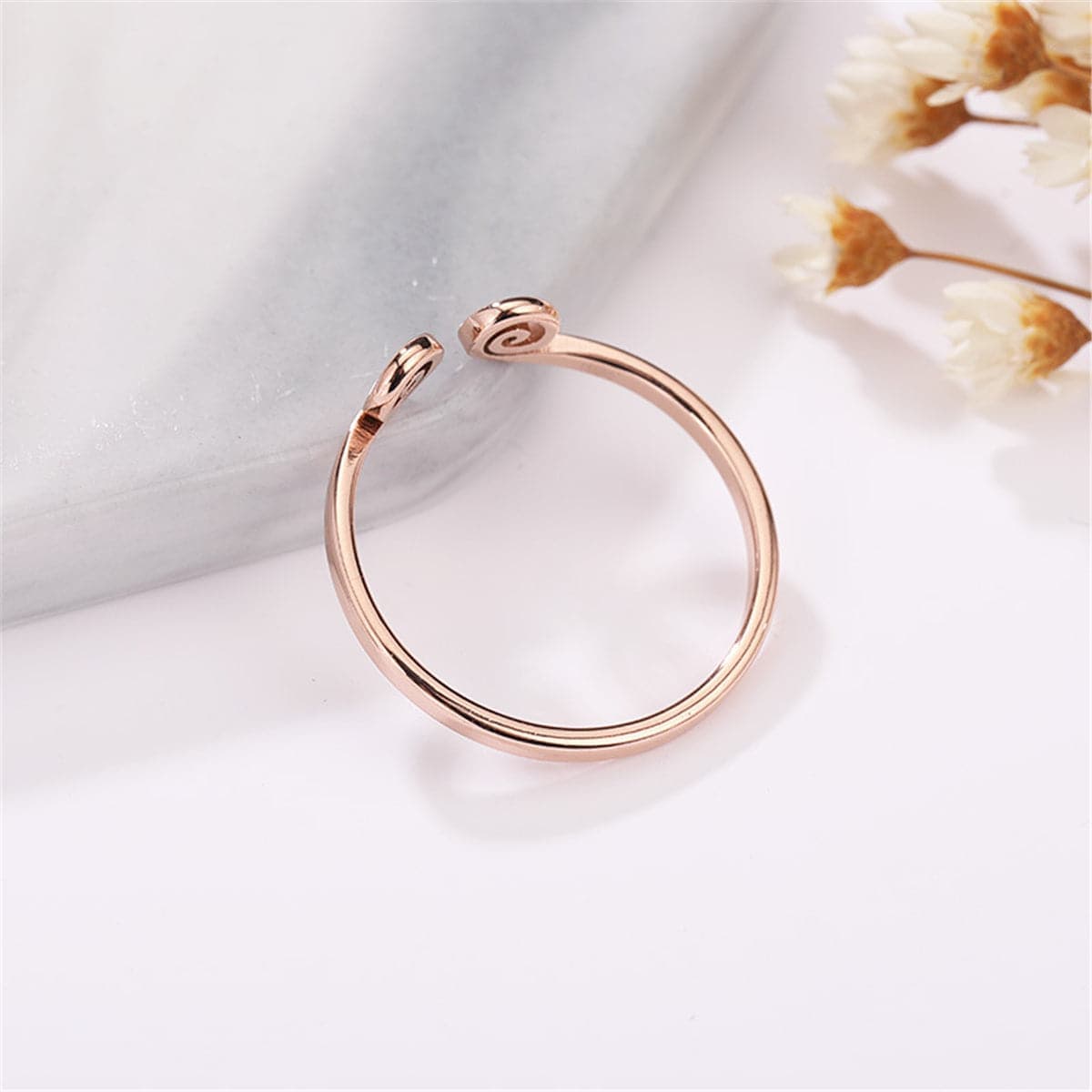 Rose Goldtone Swirl Band
