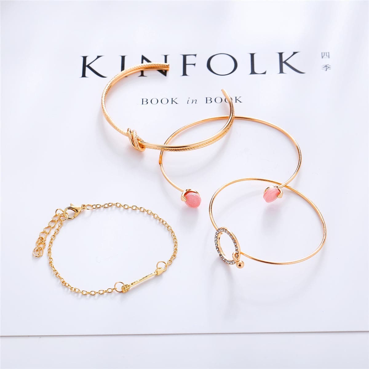 Cubic Zirconia & Goldtone Arrow Bracelet Set