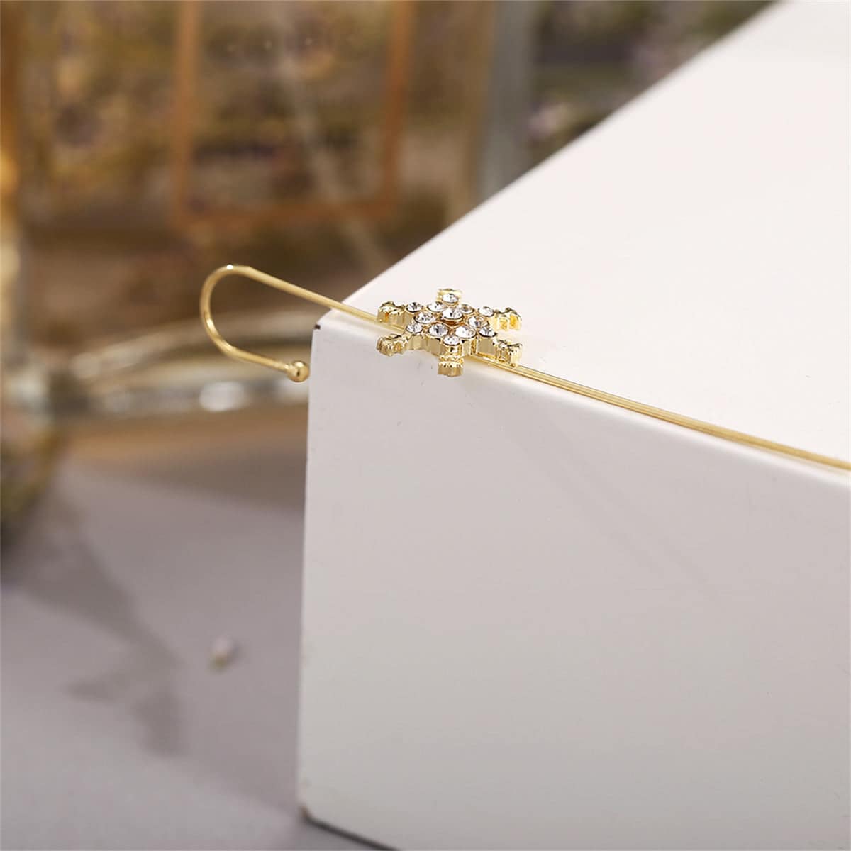 Cubic Zirconia & Goldtone Pavé Snowflake Ear Cuff