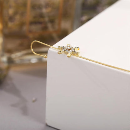 Cubic Zirconia & Goldtone Pavé Snowflake Ear Cuff