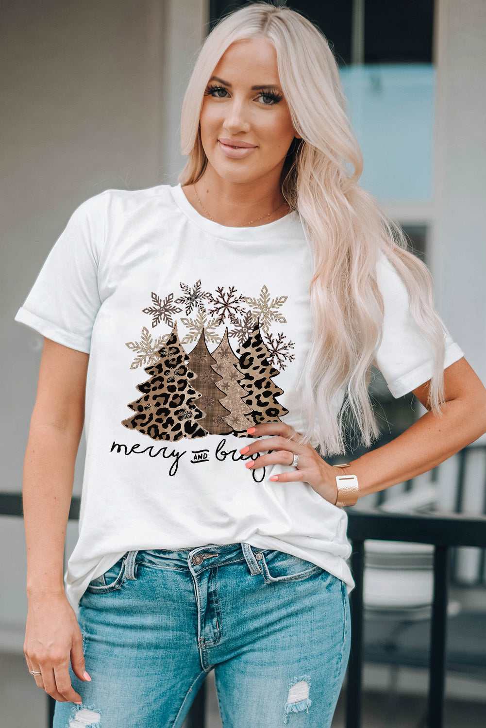 Sara Trees Fashion Graphic Tee - White / L - 12/14