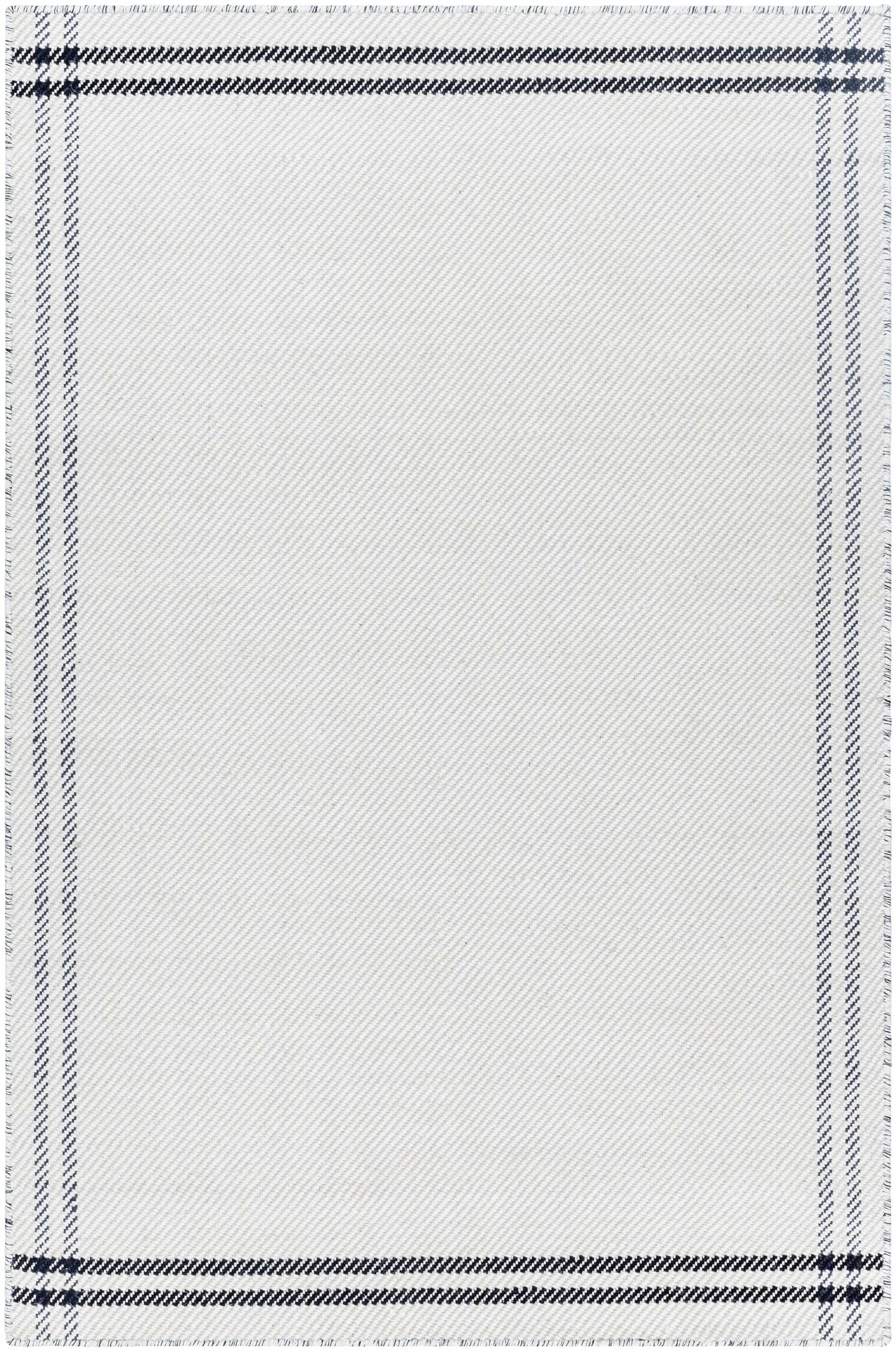 Nimue Cream & Blue Bordered Area Rug