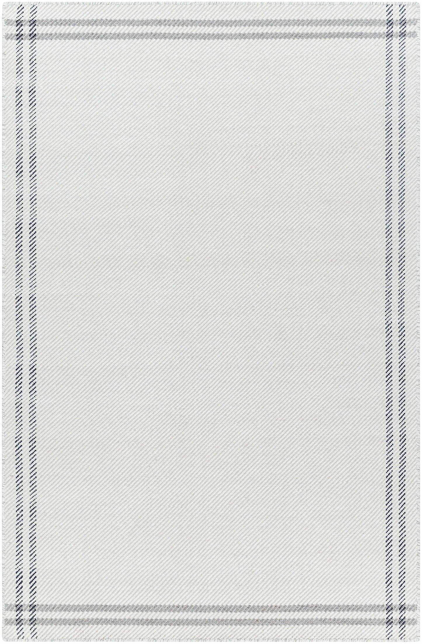 Nimue Cream & Charcoal Bordered Area Rug