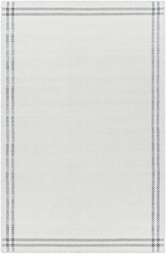 Nimue Cream & Charcoal Bordered Area Rug