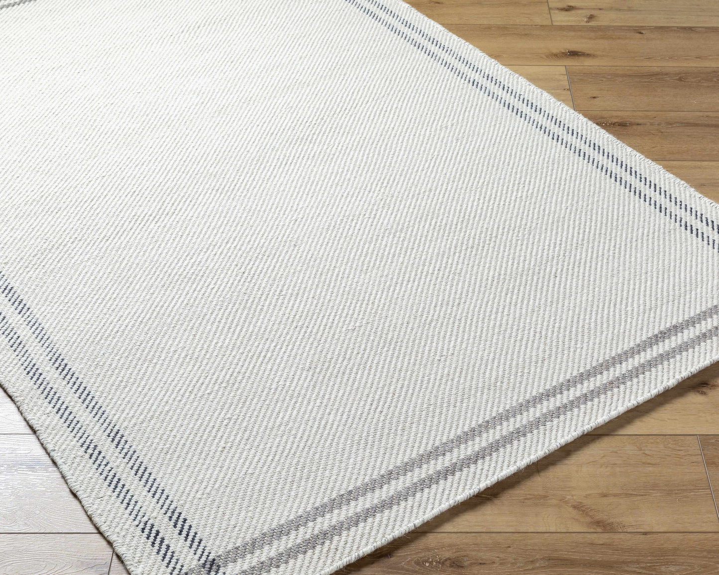 Nimue Cream & Charcoal Bordered Area Rug