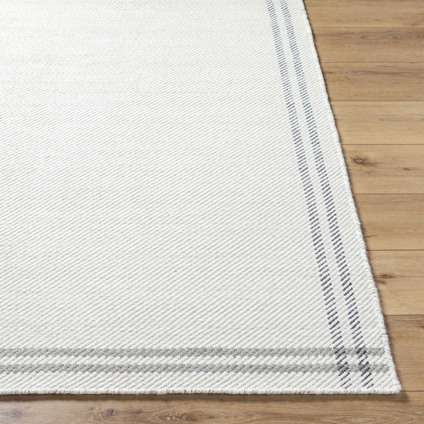 Nimue Cream & Charcoal Bordered Area Rug
