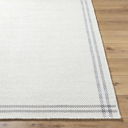 Nimue Cream & Charcoal Bordered Area Rug