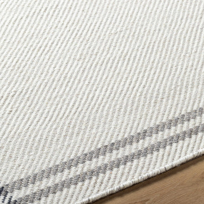 Nimue Cream & Charcoal Bordered Area Rug