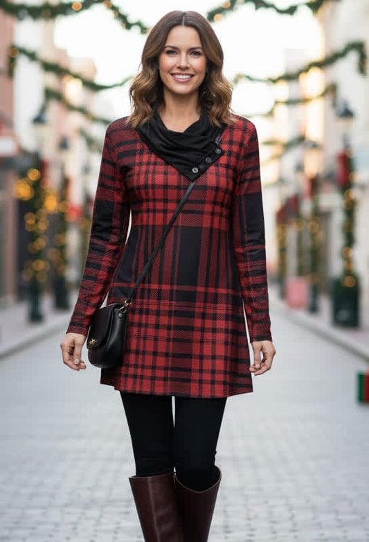 Red & Black Plaid Holiday Print-