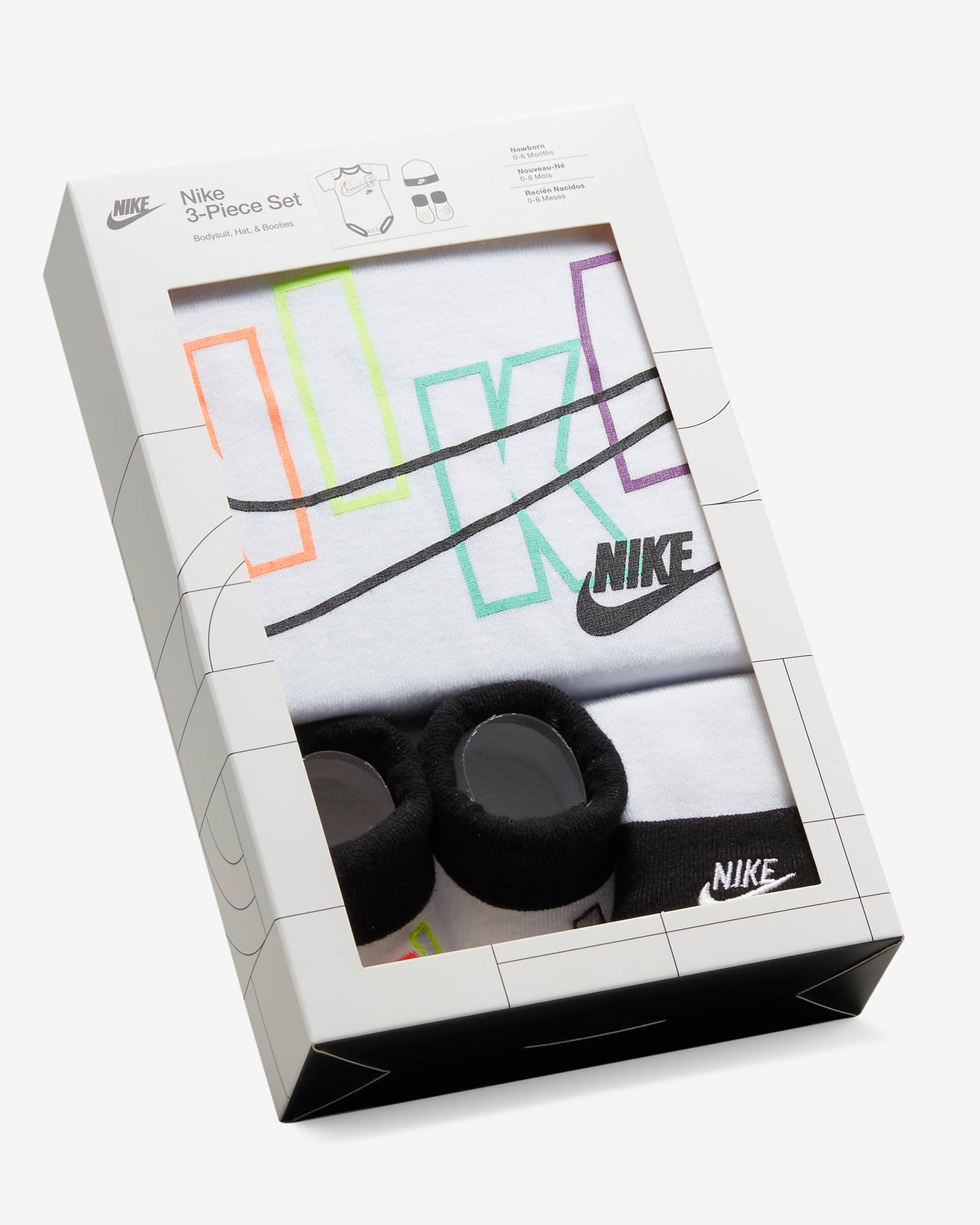 Nike Baby Bodysuit, Hat And Booties 3-Pc Box Set Hats