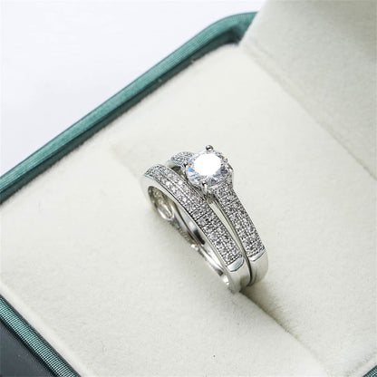 Crystal & Cubic Zirconia Pavé Stacking Ring Set-1
