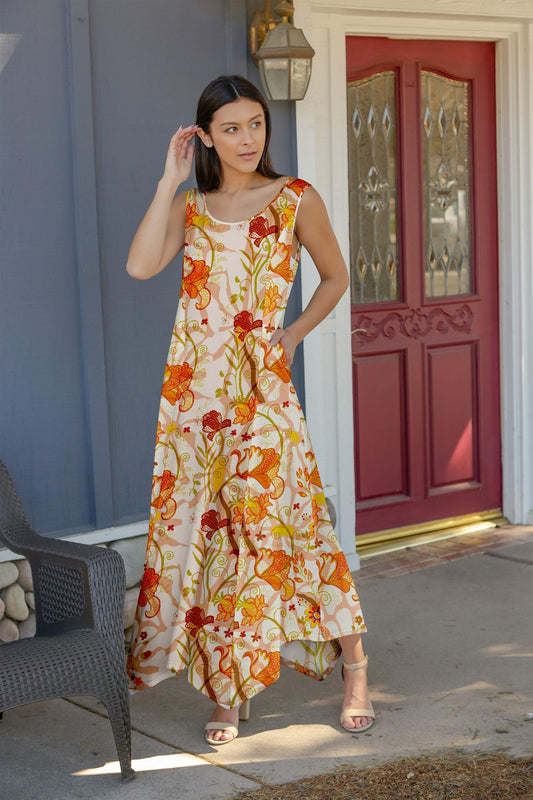 Tan & Red Floral Patchwork Mix-