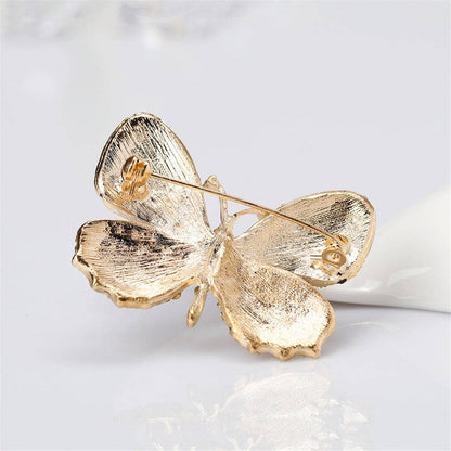 Cubic Zirconia & Goldtone Butterfly Brooch-5