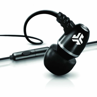 Jlab J5m-Blkblu-Foil Audio J5m Metal Earbuds Style Headphones w/ Mic Black/Blue