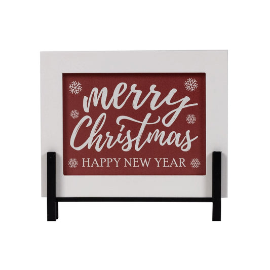 Melrose International Merry Christmas/Happy New Year Sign 8.5"L