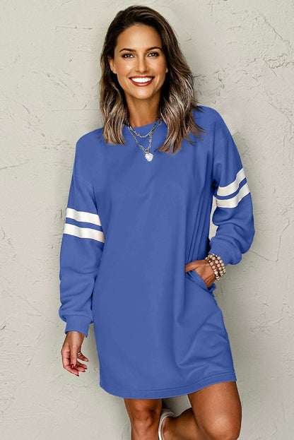Jennifer Varsity Sweatshirt Dress - Black / M - 8/10