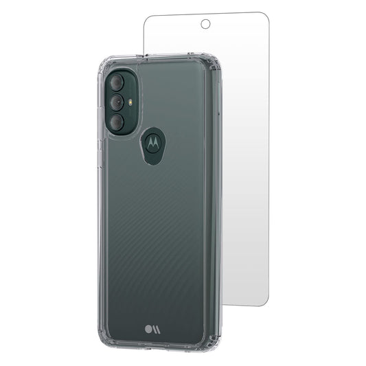 Case-Mate - Protection Pack - Tough Case & Glass Screen Protector for Motorola Moto G Power (2022) - 10 Ft Drop Protection - Clear