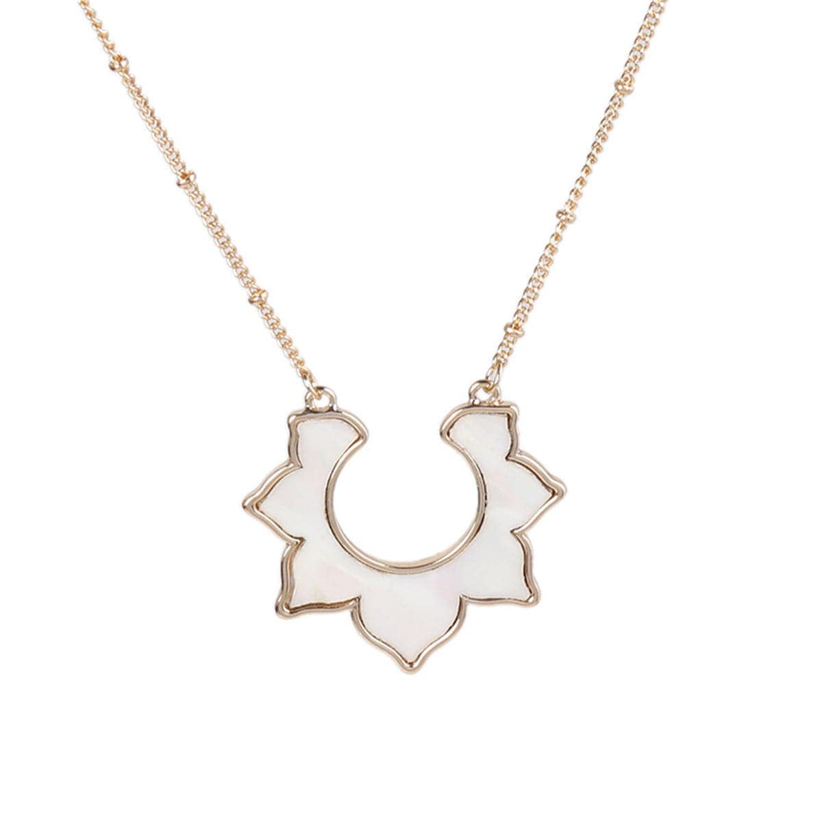 Shell & Goldtone Sunflower Pendant Necklace