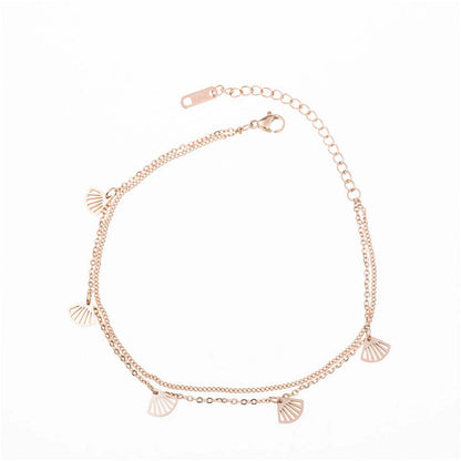 Rose Goldtone Gingko Leaves Charm Bracelet