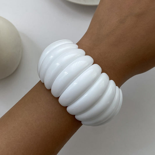 White Resin Tire Stretch Bracelet