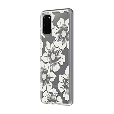 Kate Spade New York Protective Hardshell Case (1-Pc Comold) for Samsung Medium - Hollyhock Floral Clear/Cream with Stones