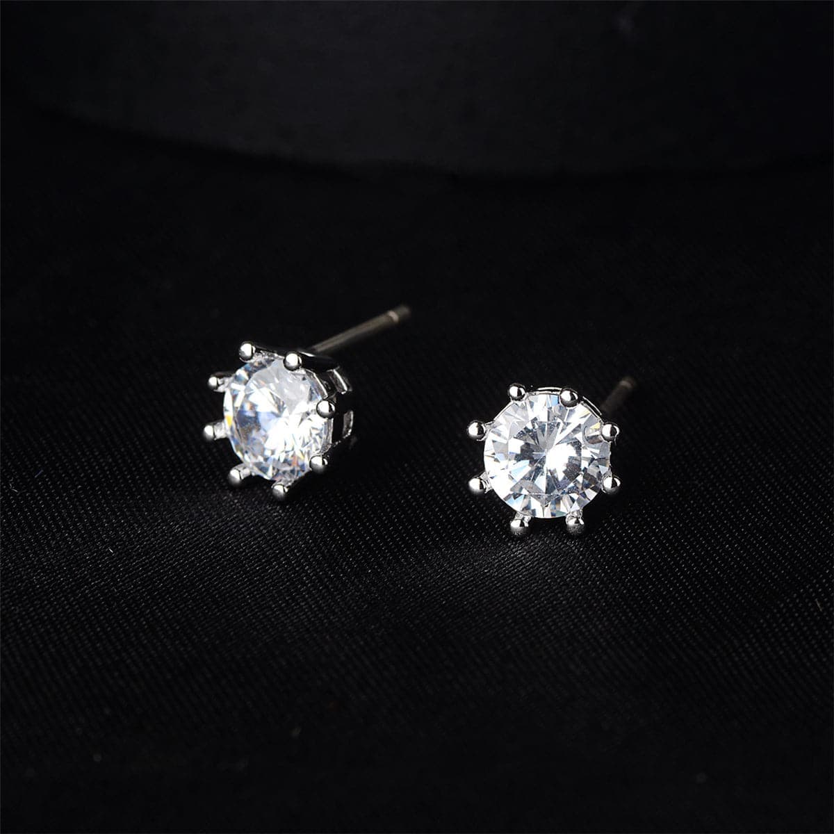 Cubic Zirconia & Silvertone Leaf Chain Drop Earrings