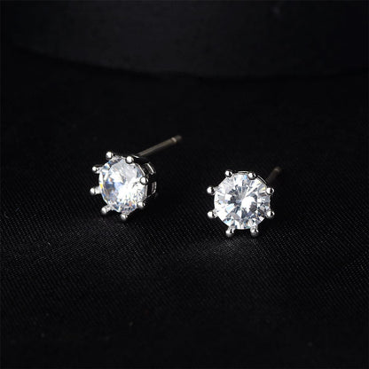 Cubic Zirconia & Silvertone Leaf Chain Drop Earrings