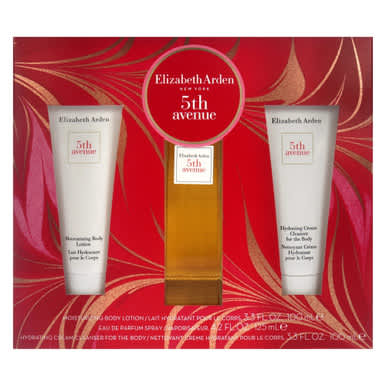 Elizabeth Arden Fifth Avenue 3 Pcs Set For Women: 4.2 Eau De Parfum Spray + 3.3 Body Lotion + 3.3 Cleanser