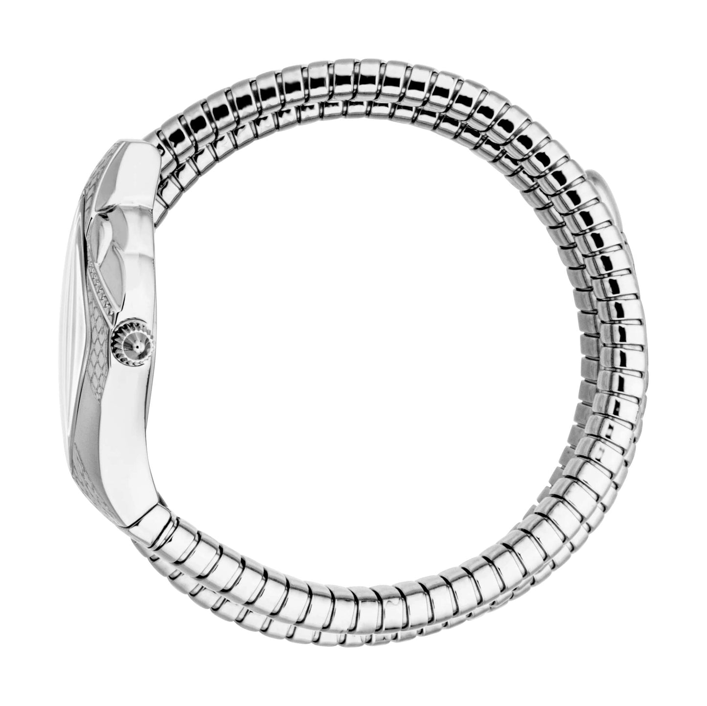 Just CAVALLI Womens's Snake Watch, Silver Color Case, Silver Dial, Stainless Steel Bracelet Jc1l307m0015