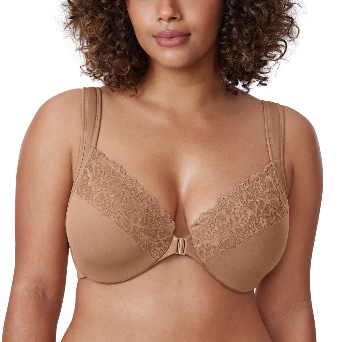 Plus Size Front Closure Lace Underwire Bra