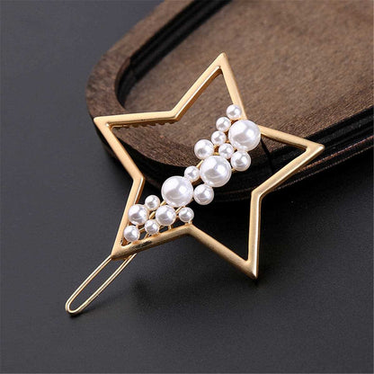 Pearl & Goldtone Star Hair Clip