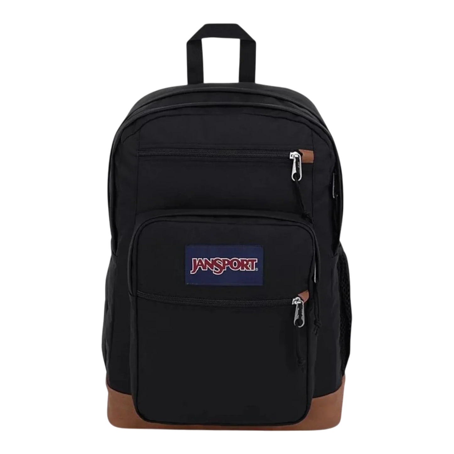 JanSport Cool Student Backpack 34L — Black Leather-Trim Laptop Pack