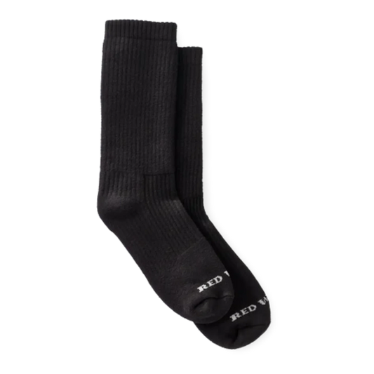 Red Wing Cushion Men's Crew Socks — Black