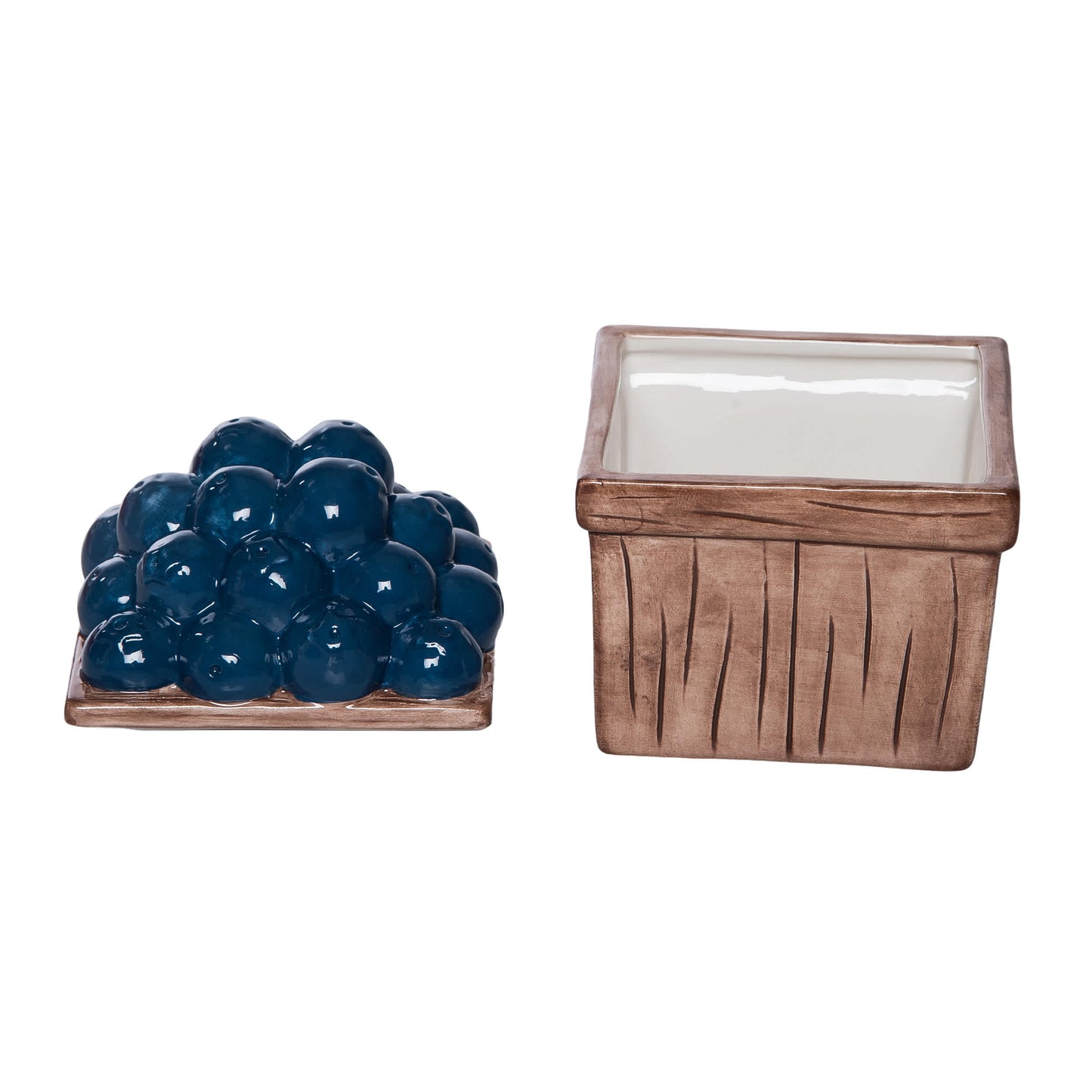 Ceramic Berry Lidded Dip Bowl Tabletop Container Multicolored for Patriotic Serving and Entertaining