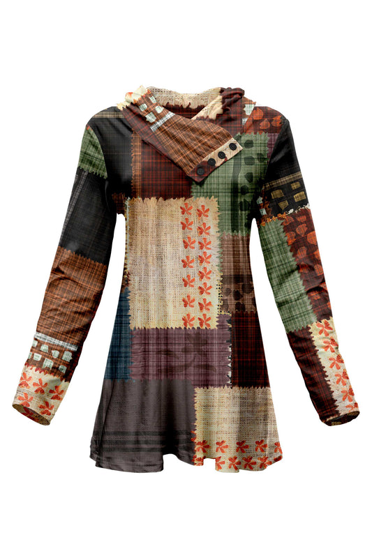 Brown and Multicolored Fall Patchwork-