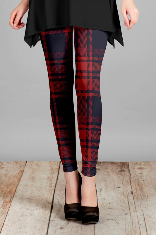 Navy and Red Plaid-