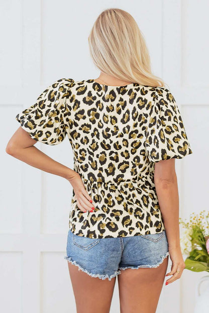 Threaded Pear Catherine Bubble Sleeve Peplum Blouse
