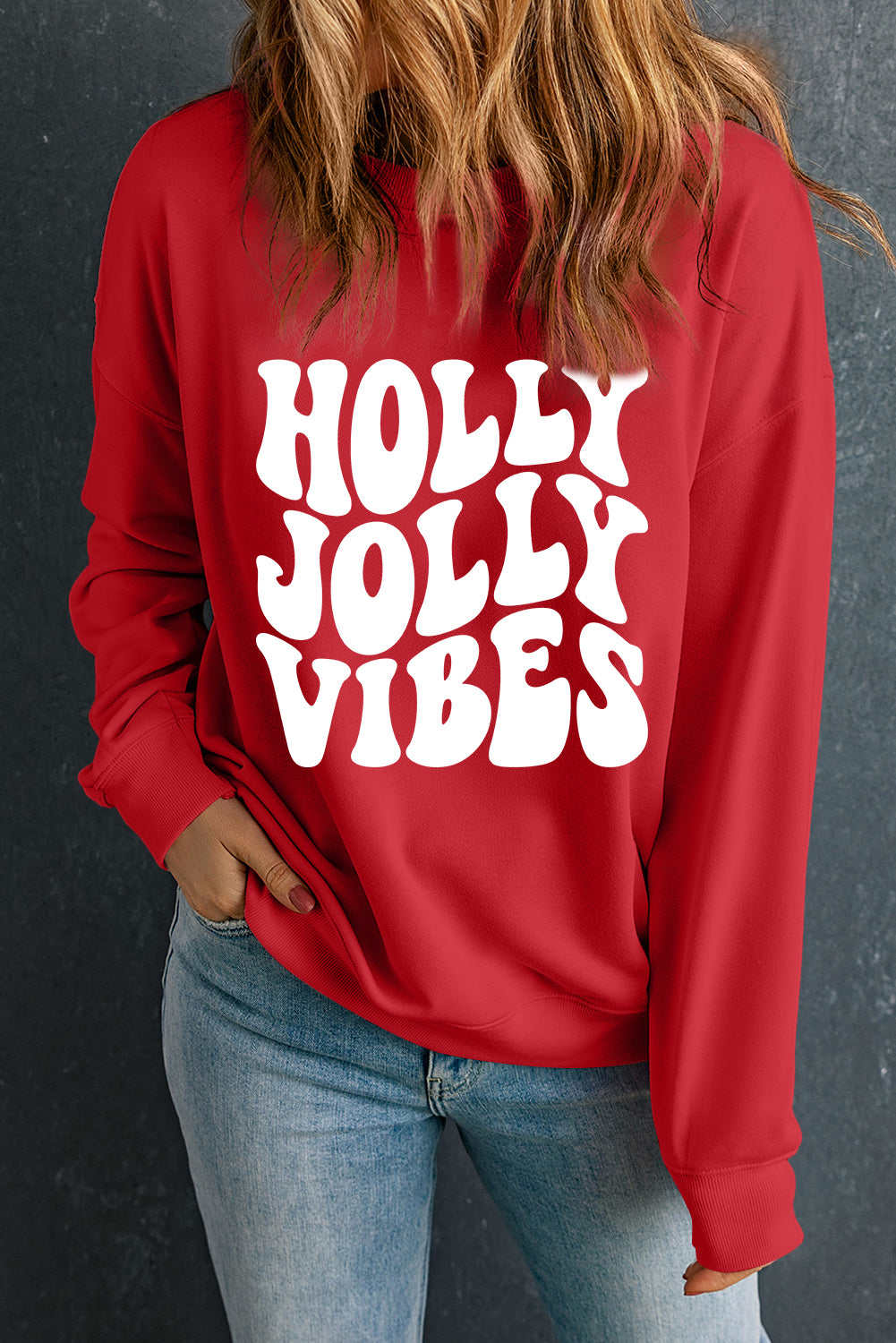 Scarlett Graphic Crewneck Christmas Sweatshirt - Red / L - 12/14