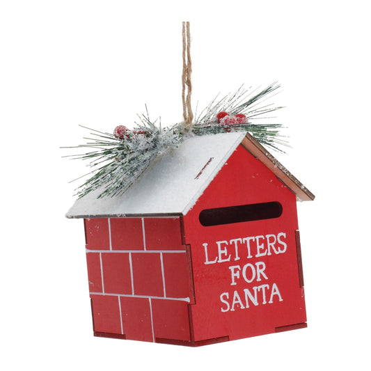 Melrose International Frosted Metal Mailbox Oranment (Set of 2)
