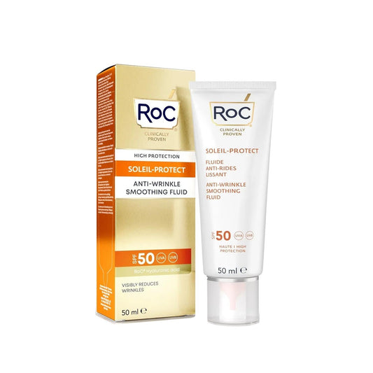 RoC Anti-Wrinkle Face Sunscreen SPF50+ 50ml - Anti-Aging Facial Sun Protection Cream