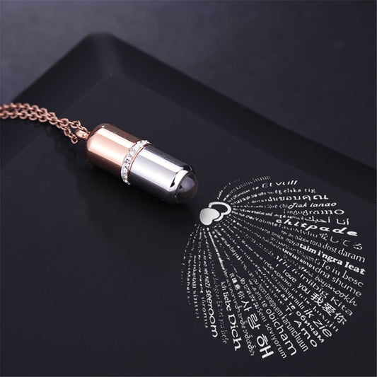 Cubic Zirconia & Rose Goldtone Capsule Pendant Necklace