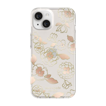 Kate Spade New York Protective Hardshell Case Compatible with Apple Iphone 14 - Gold Floral [Ksiph-222-Gfl]