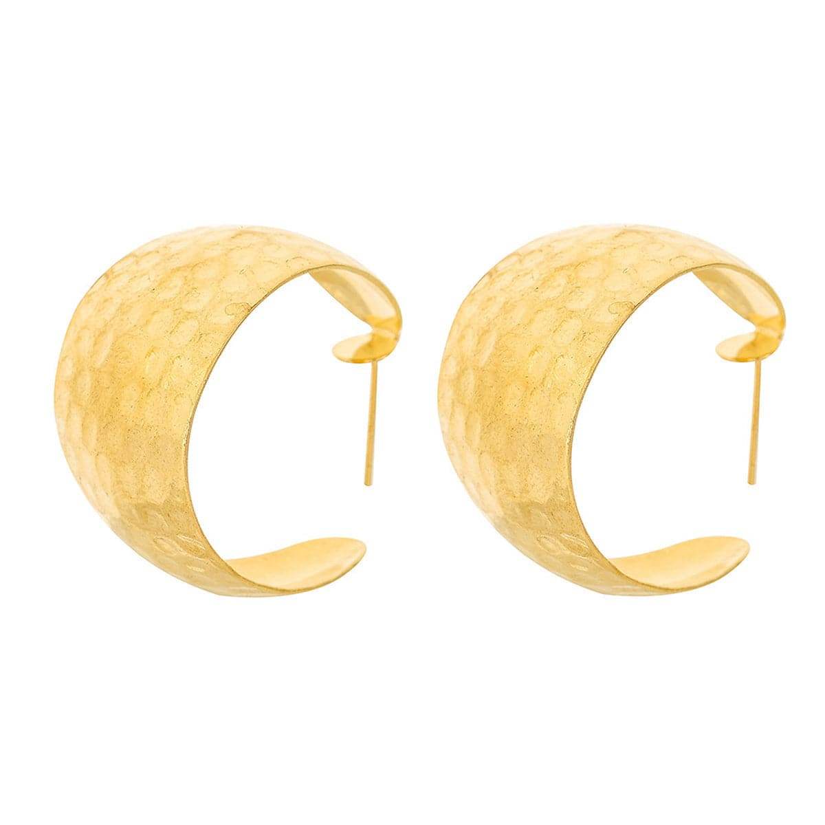 Goldtone Fish Scales C-Huggie Earrings