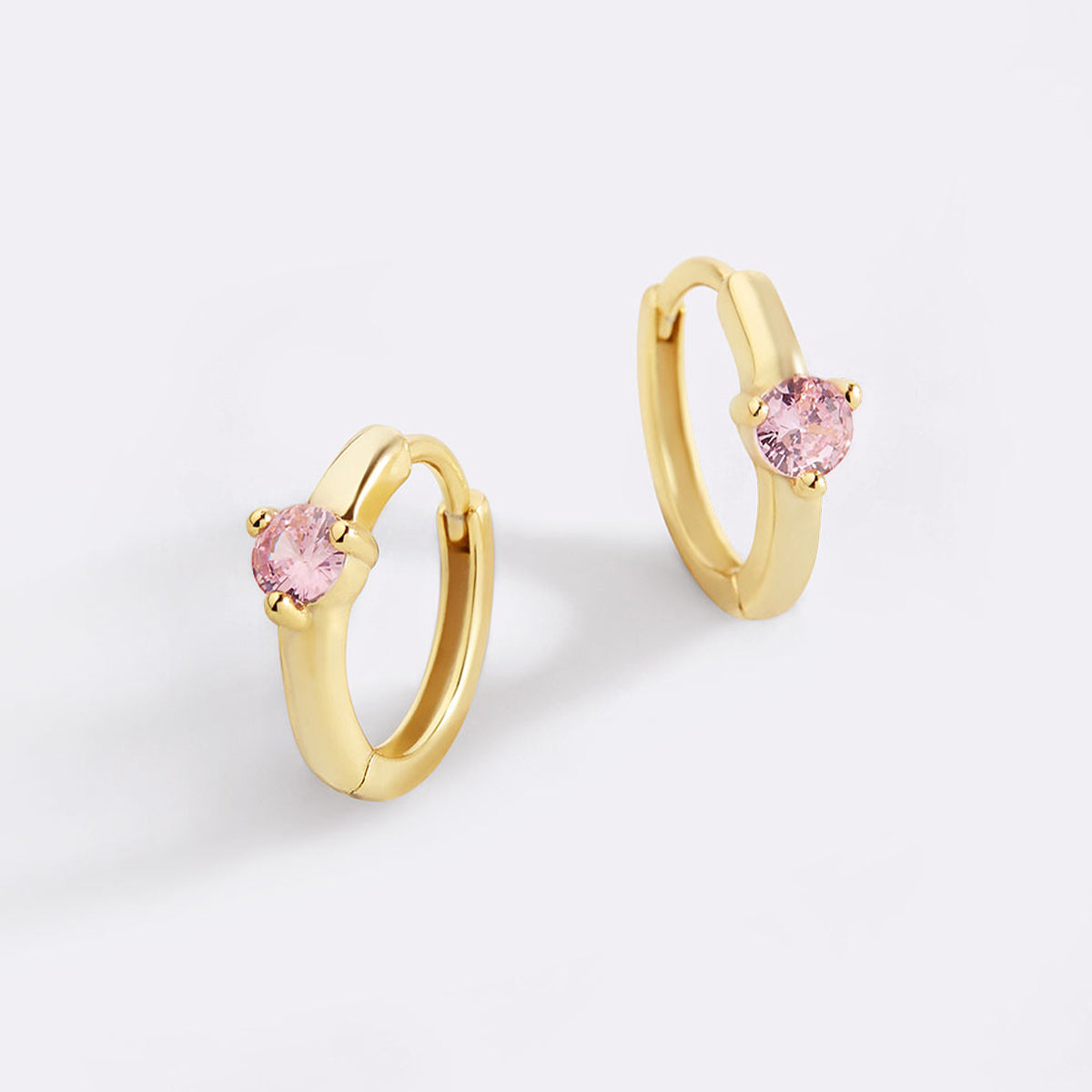 Mint & Lily Solitaire Birthstone Huggie Hoop Earrings
