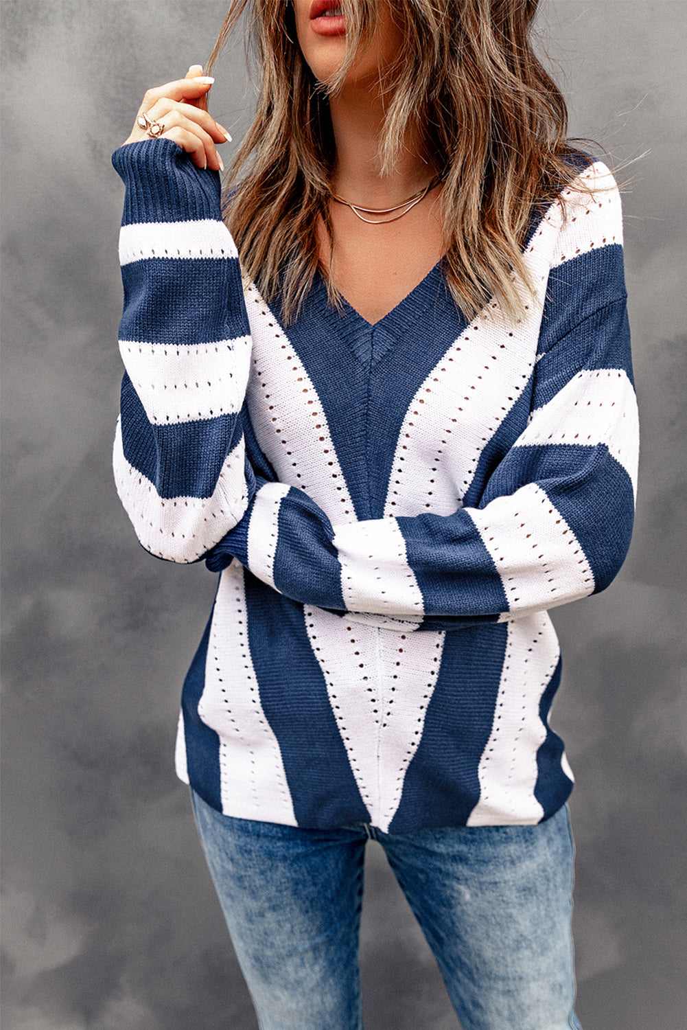 Eleanor Striped Colorblock Knitted Sweater
