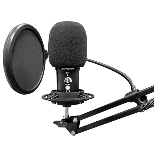Emerson USB Gaming and Streaming Condenser Microphone - Black