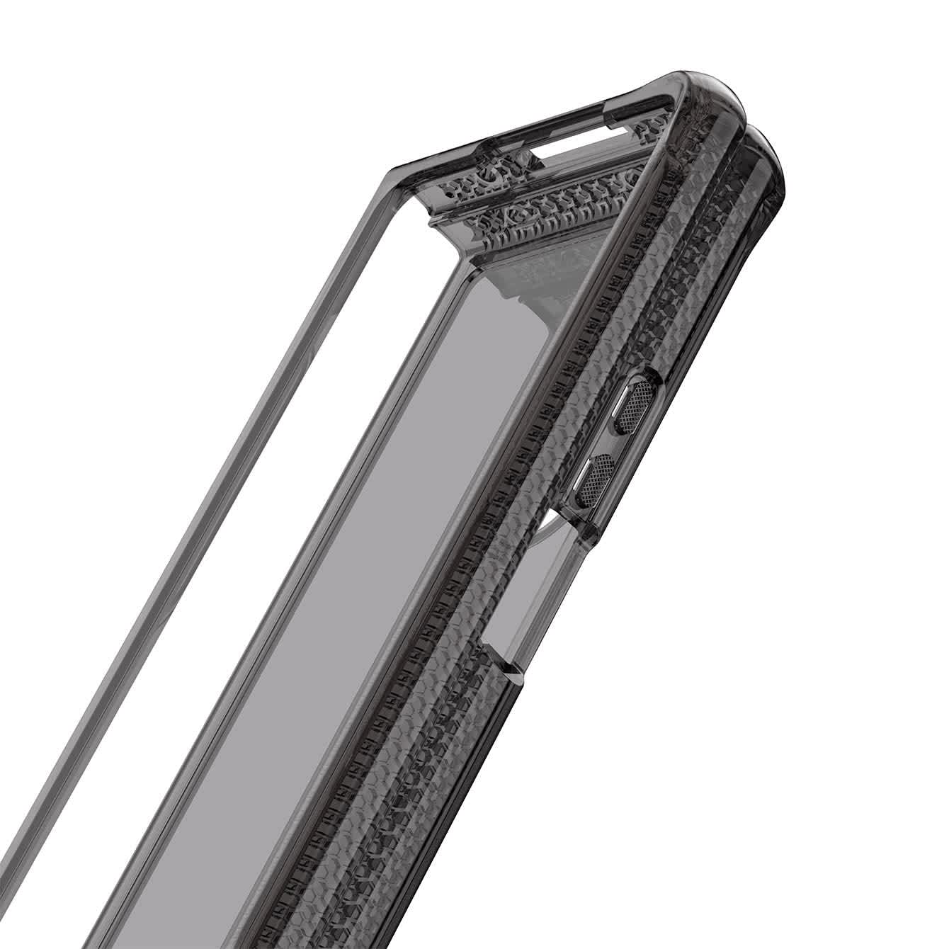 Itskins Hybrid R // Clear Compatible with Galaxy Z Fold4 5g, Protective Phone Case, Slim Hybrid Case, Shockproof Cover, Anti-Yellowing, and Military Grade Phone Case - Smoke and Transparent