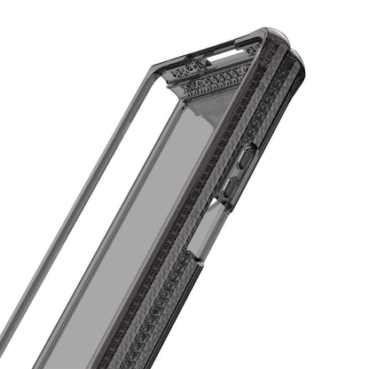 Itskins Hybrid R // Clear Compatible with Galaxy Z Fold4 5g, Protective Phone Case, Slim Hybrid Case, Shockproof Cover, Anti-Yellowing, and Military Grade Phone Case - Smoke and Transparent